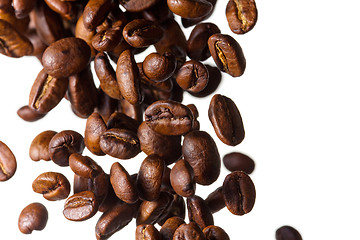 Image showing Falling coffee beans