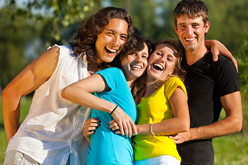 Image showing A group of young people having fun in the park