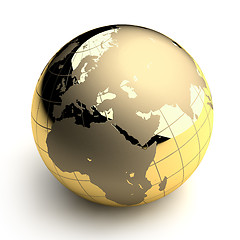Image showing Golden Globe on white background