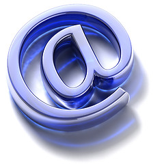 Image showing Email sign. Blue glass