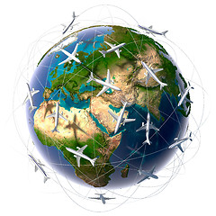 Image showing International air travel