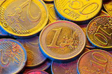 Image showing Euro coins closeup