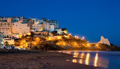 Image showing Evening view of the Italian city of Sperlonga