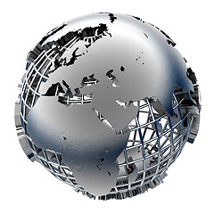 Image showing Stylized metal model of the Earth