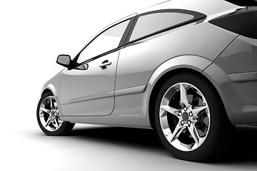 Image showing Silver car on a white background