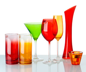 Image showing Some glasses on white background