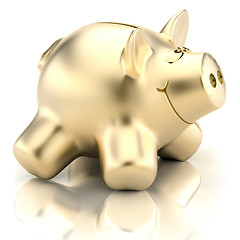 Image showing Golden piggy bank