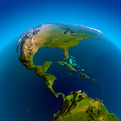 Image showing Caribbean, Pacific and Atlantic Oceans