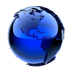 Image showing Blue glass globe