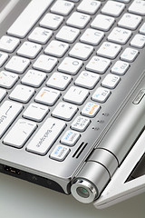 Image showing Closeup of silver laptop