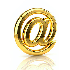 Image showing Golden email sign. Isolated on white