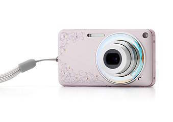 Image showing Pink digital compact camera