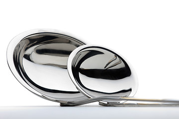 Image showing Two chrome-plated ladles