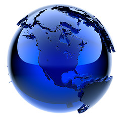 Image showing Blue glass globe