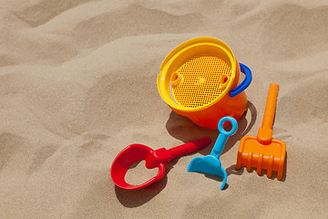 Image showing Plastic toys for beach