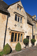 Image showing Typical Cotswolds houses in Chipping Camden, Gloucestershire, made in the golden limestone for which the area in England is famous