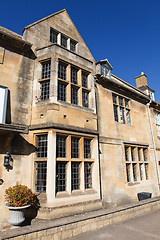 Image showing Typical Cotswolds houses in Chipping Camden, Gloucestershire, made in the golden limestone for which the area in England is famous