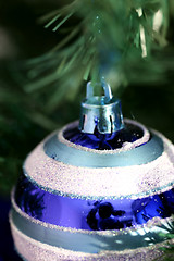 Image showing Christmas ornaments on tree.