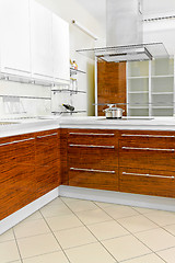 Image showing Wooden kitchen counter