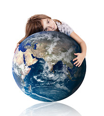 Image showing Hugging our world