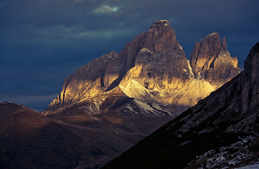 Image showing Sunrise in the Dolomites