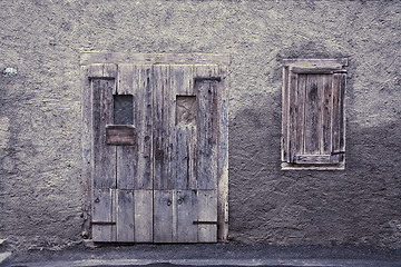 Image showing Vintage door and window