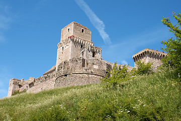 Image showing Medieval castle of Assisi (Rocca Maggiore)