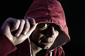 Image showing Scary man with hood