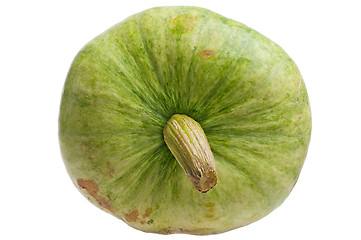 Image showing Green pumpkin isolated on white background.