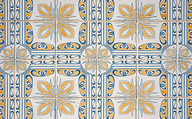 Image showing Traditional Portuguese glazed tiles