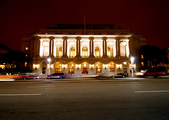 Image showing classical beaux arts building at night