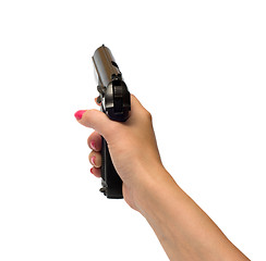 Image showing Women with handgun.