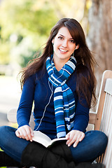 Image showing Mixed race college student studying