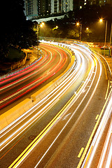 Image showing light trails on highway