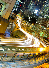 Image showing traffic by night in Hong Kong