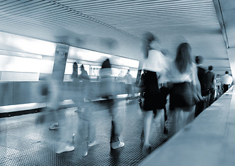 Image showing abstract image of a business people rushing