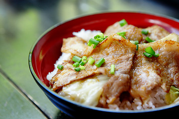 Image showing pork with rice