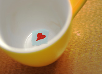 Image showing love message in cup