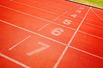 Image showing finish line of running track