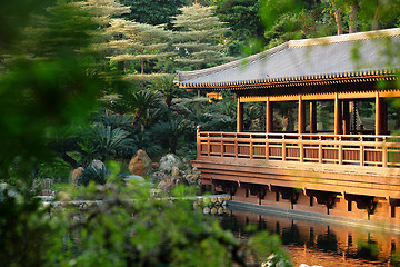 Image showing chinese building in garden