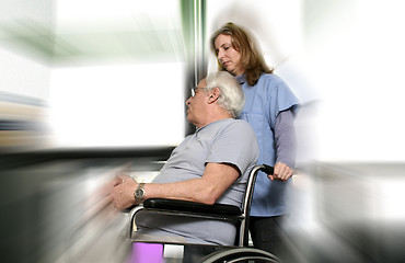 Image showing nurse and patient blured