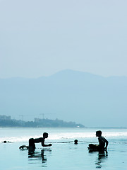 Image showing Boys on the beach