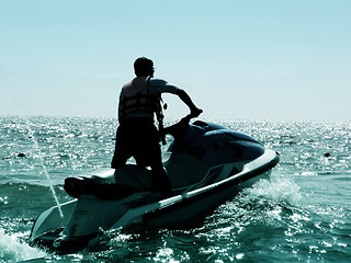 Image showing Jet Skier in the ocean