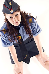 Image showing Young attractive woman-policeman  