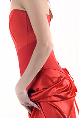 Image showing Women in red dress     