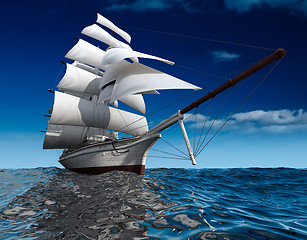 Image showing Sailing ship at sea