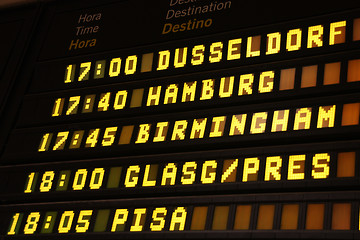 Image showing Departure board