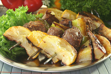 Image showing Moroccan barbecue skewers