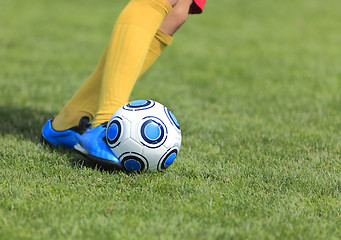 Image showing Kicking the ball