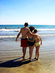 Image showing Family on the beach